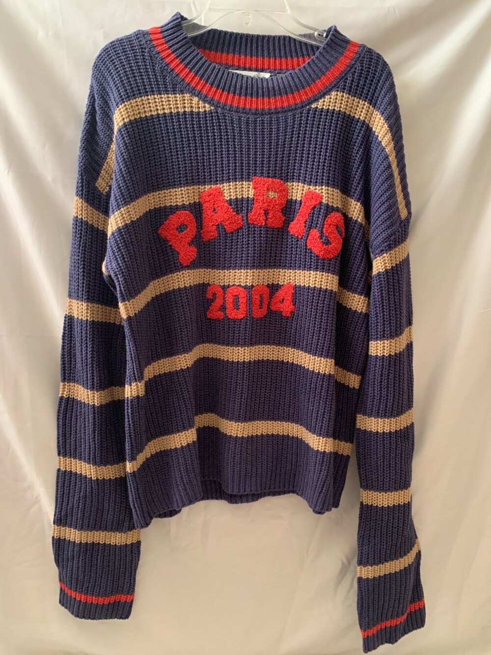 ALTAR'D STAT Striped Chunky Knit Sweater in Purple Multi Sz MEDIUM